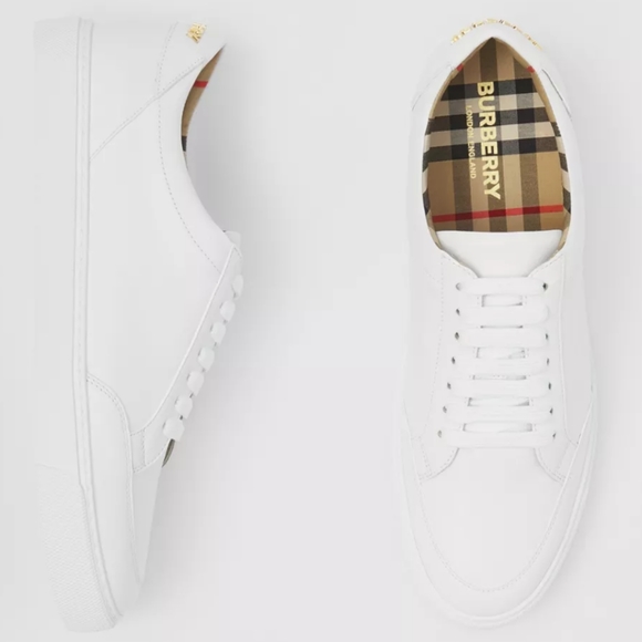 Burberry Shoes - Brand new Burberry Logo Detail Leather Sneakers Item 80432101